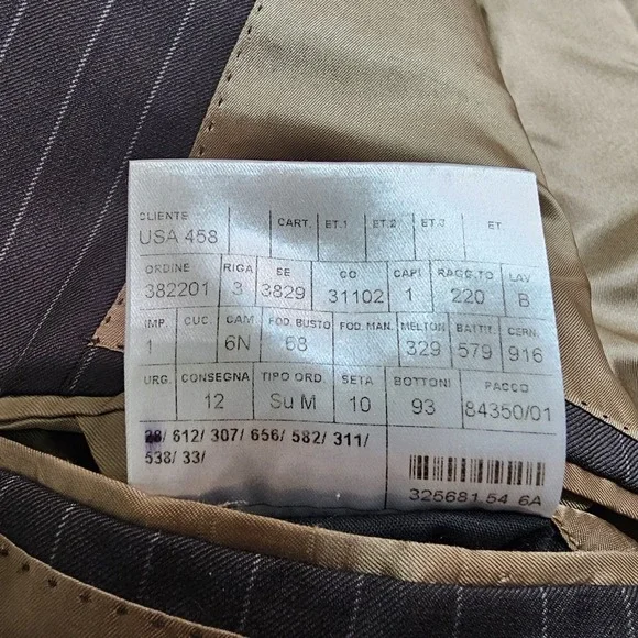 Holland & Sherry Sartoria Bespoke Suit Men 44S Pants 38x26 Wool Stripe Canvassed